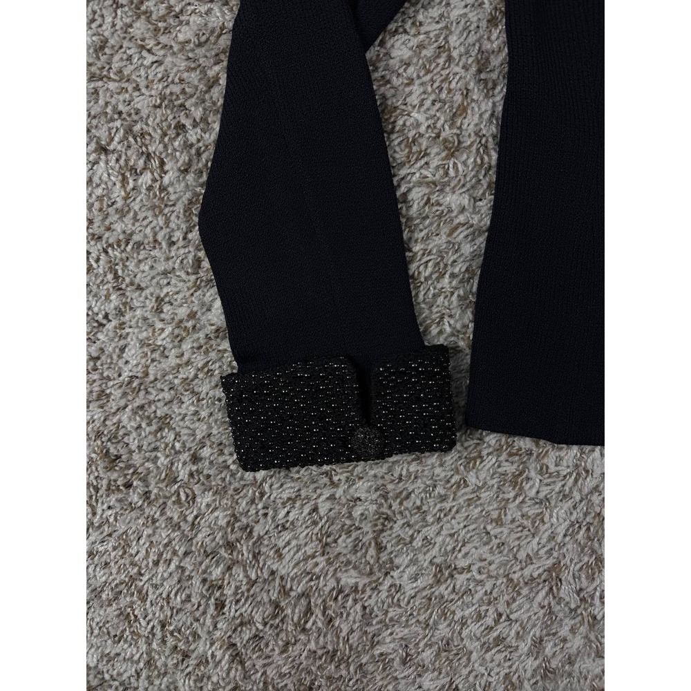 St. John Evening Beaded Santana Knit Pants Suit Set Black Women's Size 6 USA - Picture 5 of 16